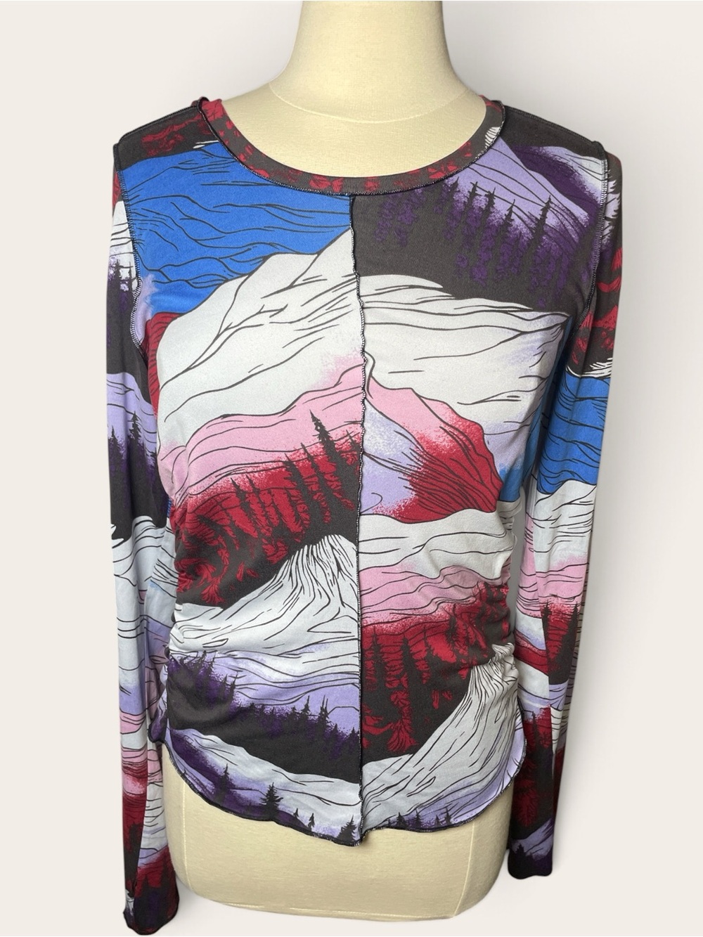 Free People Movement Printed Long Sleeve Women’s Top in Multicolor Large